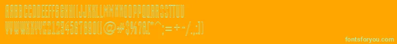 EmpirialotlRegular-Schriftart – Grüne Schriften auf orangefarbenem Hintergrund