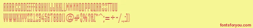 EmpirialotlRegular-fontti – punaiset fontit keltaisella taustalla