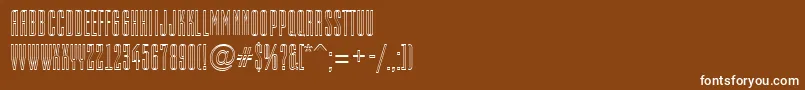 Fonte EmpirialotlRegular – fontes brancas em um fundo marrom