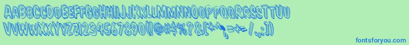 Vtcsupermarketsaleleftyods Font – Blue Fonts on Green Background