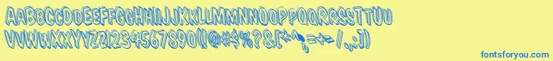 Vtcsupermarketsaleleftyods Font – Blue Fonts on Yellow Background