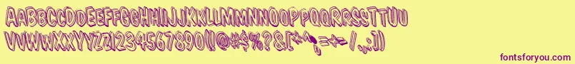 Vtcsupermarketsaleleftyods Font – Purple Fonts on Yellow Background