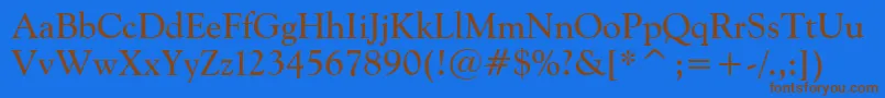 GoudyCatalogueBt Font – Brown Fonts on Blue Background