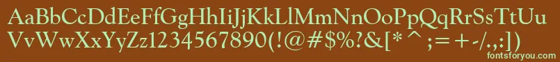 GoudyCatalogueBt Font – Green Fonts on Brown Background