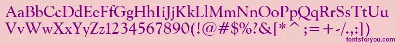 GoudyCatalogueBt Font – Purple Fonts on Pink Background