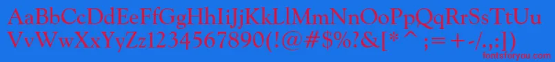 GoudyCatalogueBt Font – Red Fonts on Blue Background