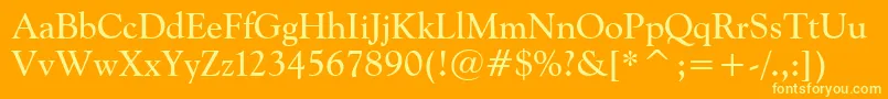 GoudyCatalogueBt Font – Yellow Fonts on Orange Background