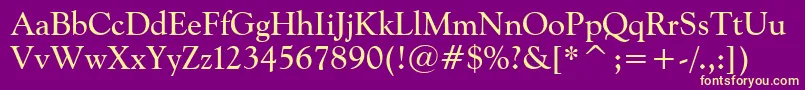 GoudyCatalogueBt Font – Yellow Fonts on Purple Background