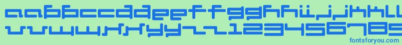 V5Cuadra2Round Font – Blue Fonts on Green Background