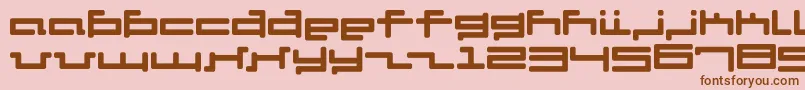 V5Cuadra2Round Font – Brown Fonts on Pink Background