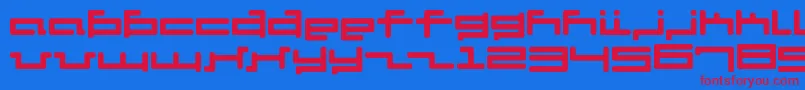 フォントV5Cuadra2Round – 赤い文字の青い背景