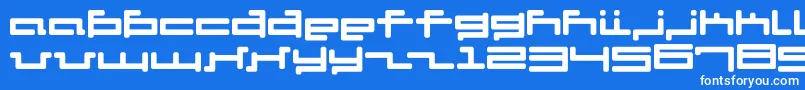 V5Cuadra2Round Font – White Fonts on Blue Background