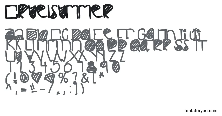 Шрифт Cruelsummer – алфавит, цифры, специальные символы