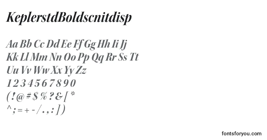 A fonte KeplerstdBoldscnitdisp – alfabeto, números, caracteres especiais