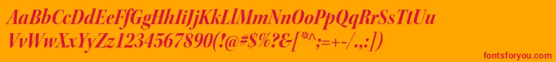 KeplerstdBoldscnitdisp-Schriftart – Rote Schriften auf orangefarbenem Hintergrund
