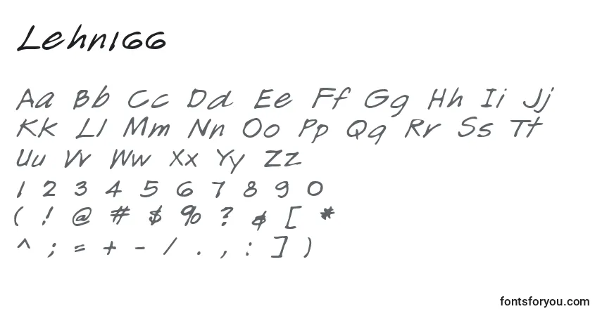 A fonte Lehn166 – alfabeto, números, caracteres especiais