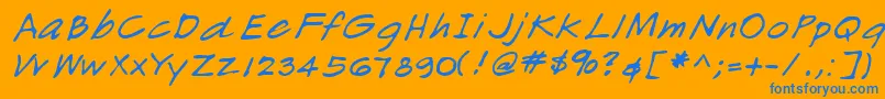 フォントLehn166 – オレンジの背景に青い文字