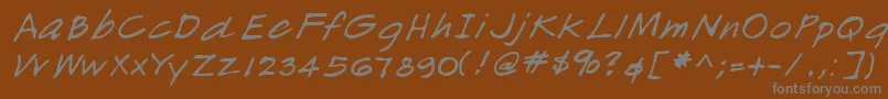 フォントLehn166 – 茶色の背景に灰色の文字