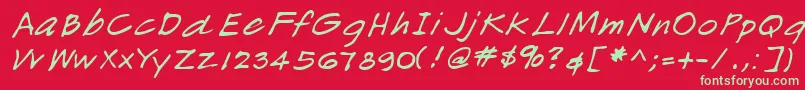 フォントLehn166 – 赤い背景に緑の文字