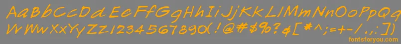 フォントLehn166 – オレンジの文字は灰色の背景にあります。