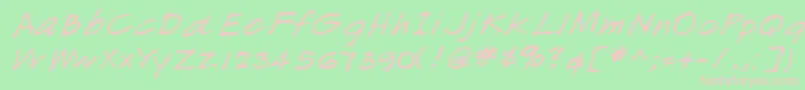 Lehn166 Font – Pink Fonts on Green Background