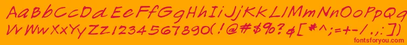 フォントLehn166 – オレンジの背景に赤い文字