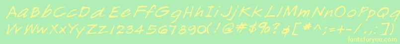 Lehn166 Font – Yellow Fonts on Green Background