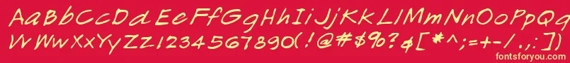 Lehn166 Font – Yellow Fonts on Red Background
