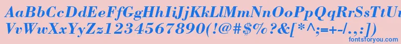 BodoniLtBoldItalic Font – Blue Fonts on Pink Background