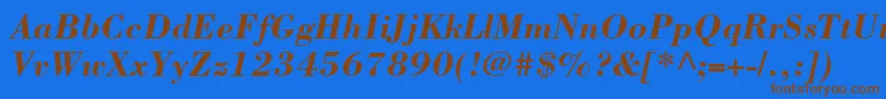 BodoniLtBoldItalic Font – Brown Fonts on Blue Background