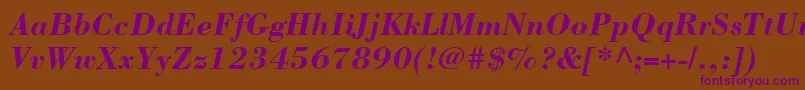 BodoniLtBoldItalic Font – Purple Fonts on Brown Background