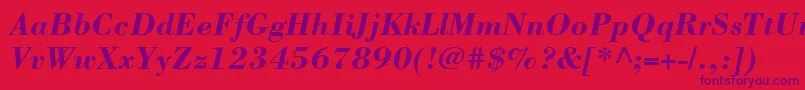 BodoniLtBoldItalic Font – Purple Fonts on Red Background
