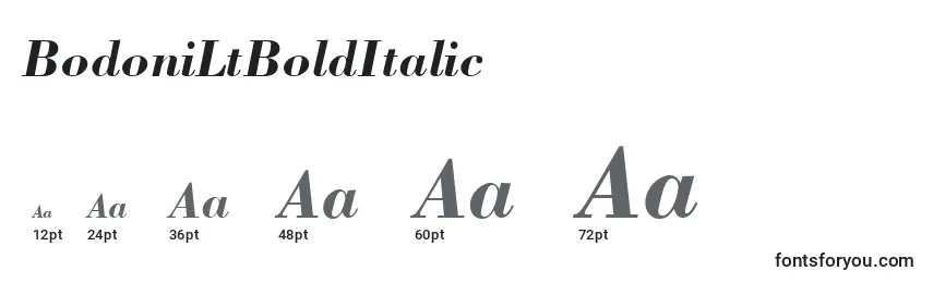 Größen der Schriftart BodoniLtBoldItalic