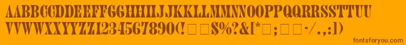 HubbubSsiBold-Schriftart – Braune Schriften auf orangefarbenem Hintergrund