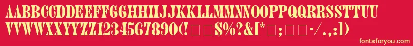 HubbubSsiBold-Schriftart – Gelbe Schriften auf rotem Hintergrund