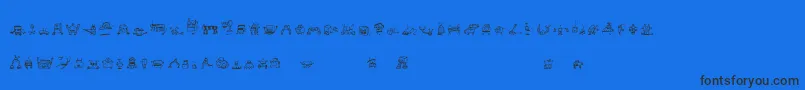 Alphabots Font – Black Fonts on Blue Background