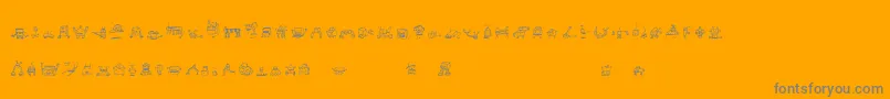Alphabots Font – Gray Fonts on Orange Background
