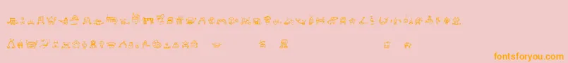 Saiba mais sobre a fonte Alphabots Fonte Alphabots – fontes laranjas em um fundo rosa