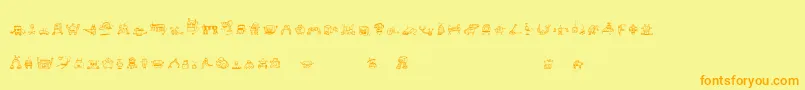 More about Alphabots Font Alphabots Font – Orange Fonts on Yellow Background