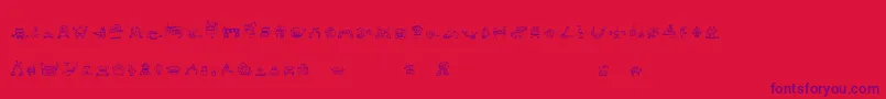 Alphabots Font – Purple Fonts on Red Background