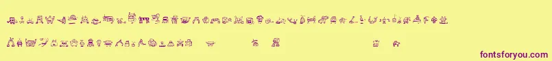 Шрифт Alphabots – фиолетовые шрифты на жёлтом фоне