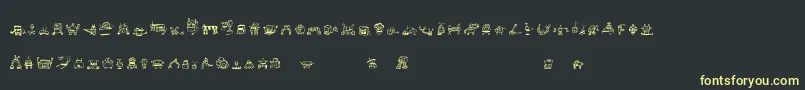 Alphabots Font – Yellow Fonts on Black Background