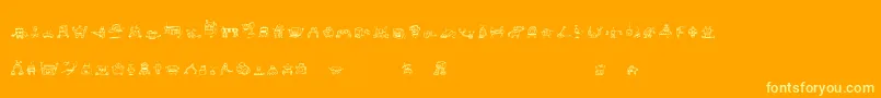 Alphabots Font – Yellow Fonts on Orange Background