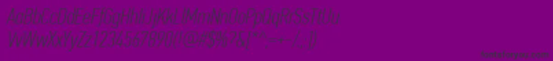 PfdintextcompproThinitalic Font – Black Fonts on Purple Background