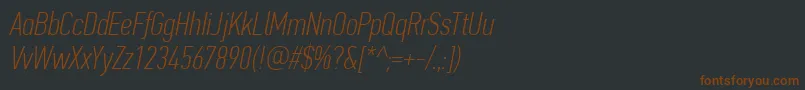 Подробнее о шрифте PfdintextcompproThinitalic Шрифт PfdintextcompproThinitalic – коричневые шрифты на чёрном фоне