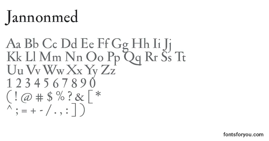Шрифт Jannonmed – алфавит, цифры, специальные символы