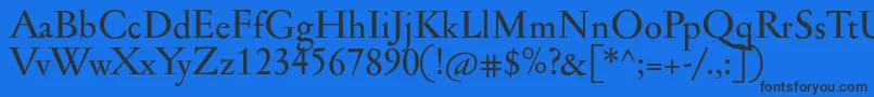 Jannonmed Font – Black Fonts on Blue Background