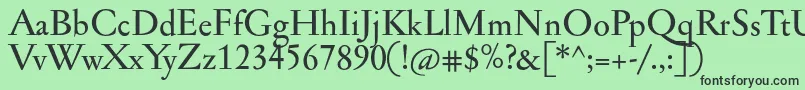 Jannonmed Font – Black Fonts on Green Background