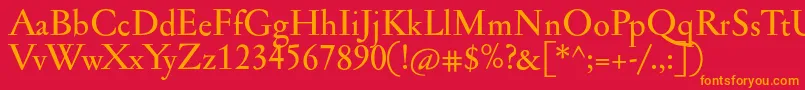 Jannonmed Font – Orange Fonts on Red Background