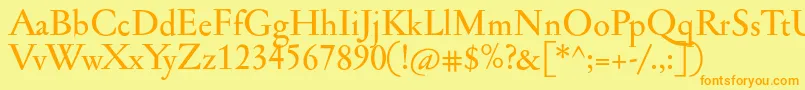 Jannonmed Font – Orange Fonts on Yellow Background